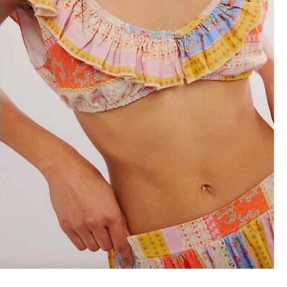 NWT Free People Multi Print As It Was Skirt Set Size Large, L - Picture 3 of 13